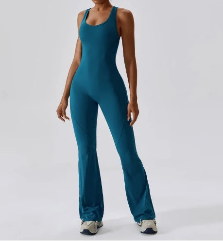 Dance exercise fitness suit, hip lifting and abdominal tightening, micro flared one-piece yoga suit