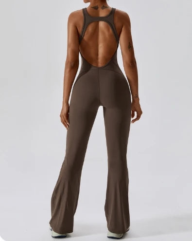 Dance exercise fitness suit, hip lifting and abdominal tightening, micro flared one-piece yoga suit