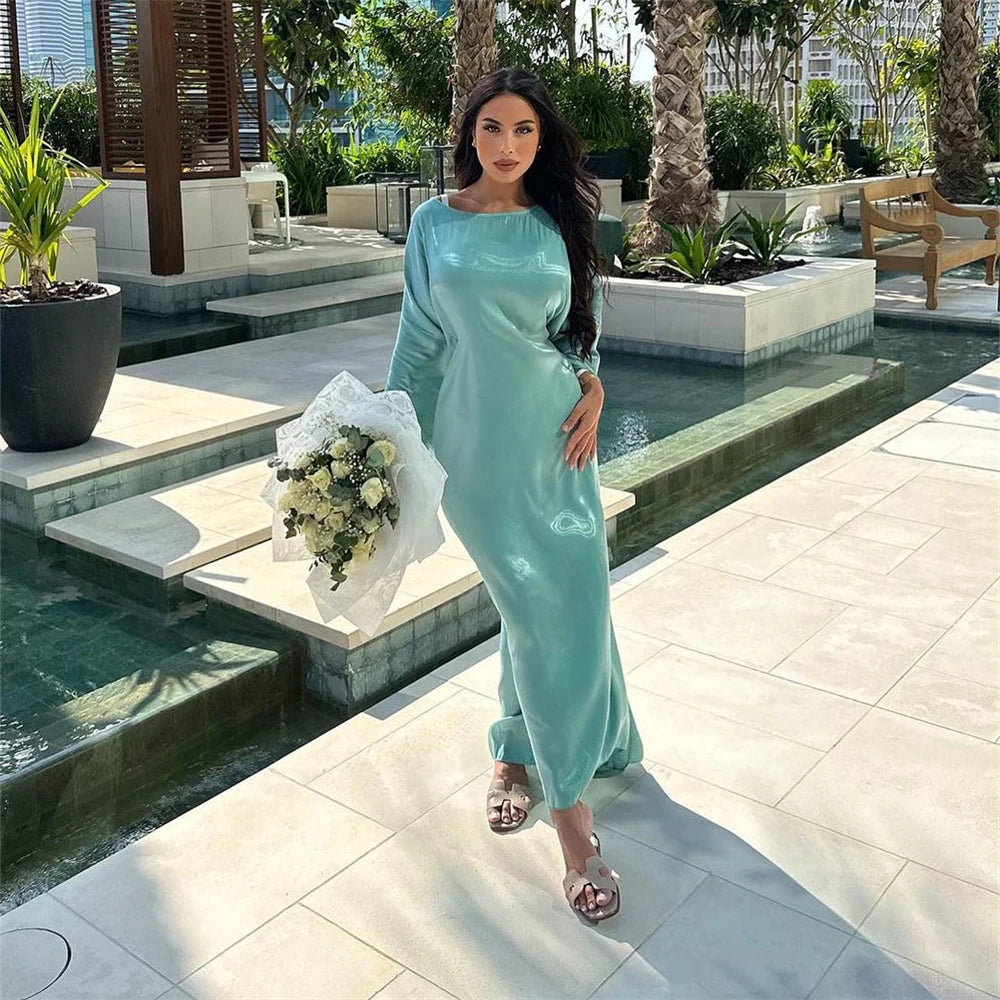 Ramadan Eid Satin Abaya Turkey Islam Muslim Maxi Dress Prayer Clothes Women Kaftan Kebaya Caftan Marocain Robe Femme Musulmane