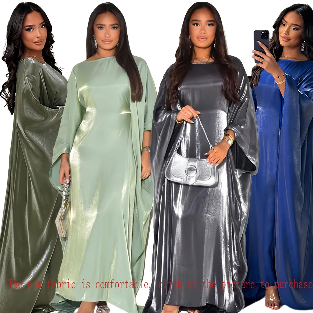 Ramadan Eid Satin Abaya Turkey Islam Muslim Maxi Dress Prayer Clothes Women Kaftan Kebaya Caftan Marocain Robe Femme Musulmane