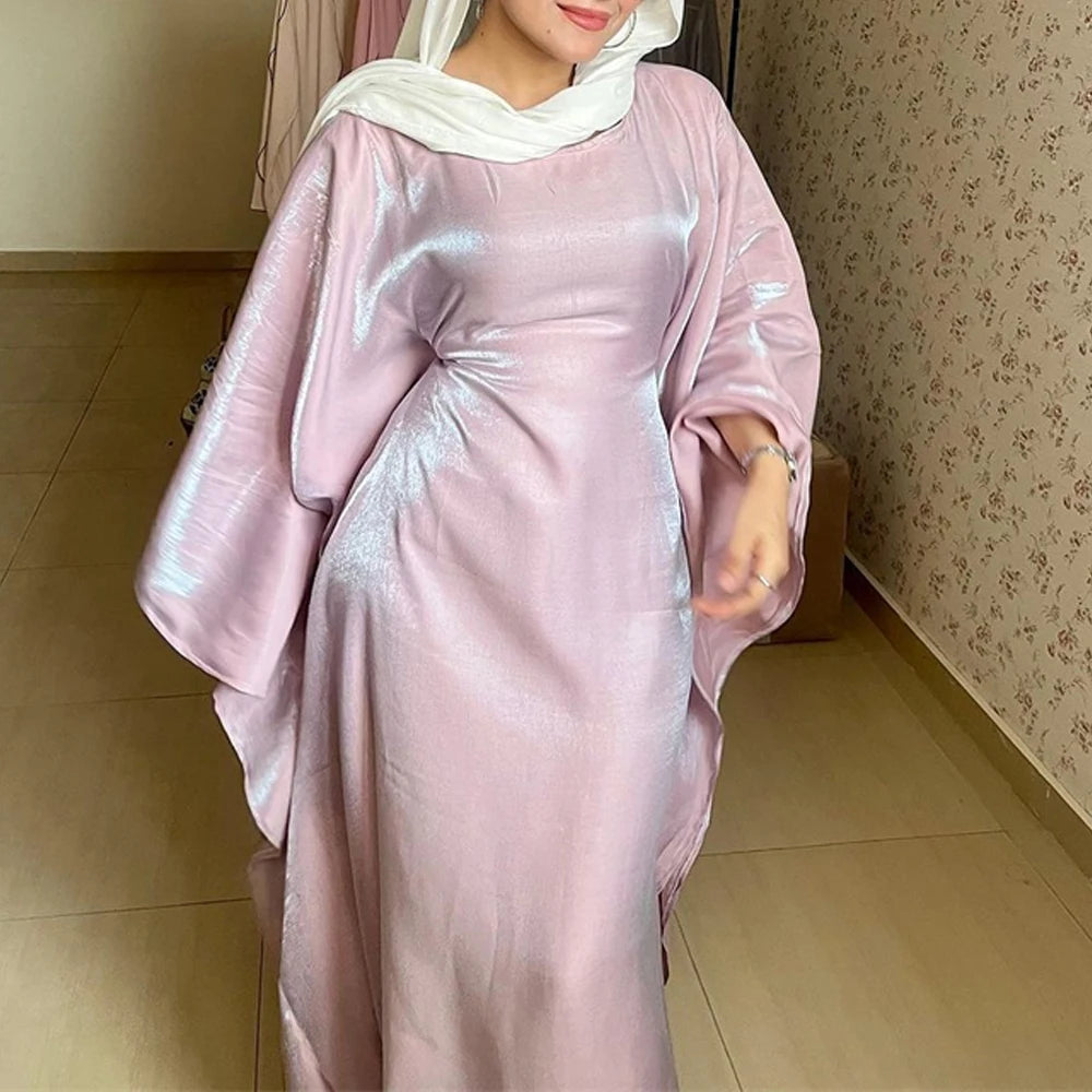 Ramadan Eid Satin Abaya Turkey Islam Muslim Maxi Dress Prayer Clothes Women Kaftan Kebaya Caftan Marocain Robe Femme Musulmane